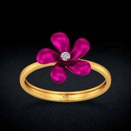 Joyalukkas Gold 22K Pink Fragrant Flower Ring for Women-image-4