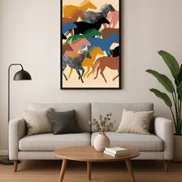 999Store Black & Blue Canvas Birds and Animals Wall Paintings-image-78