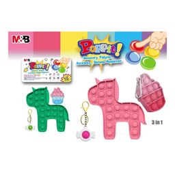 YAMAMA Pop Bubble Stress Relieving Silicone Unicorn with Key Chain Pop It Fidget Toy Pack of 3 - Multicolor-12