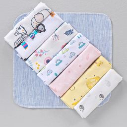 ZOE Wash Cloth 100% Cotton Set of 8 (Colour & Print May Vary)-14