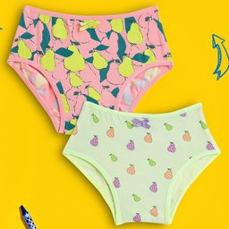 XY Life Pack Of 2 Fruits Printed 50% More Moisture Absorbent & Three Times Softer Than Cotton Antimicrobial Hipsters - Light Green & Pink-image-72