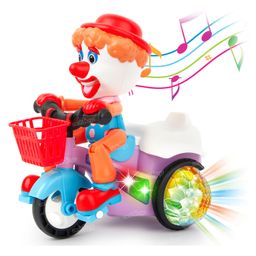 Fiddlerz Stunt Tricycle Joker Bump and Go Toy with 4D Lights Dancing Toy Battery Operated Toy for Boys Girls - Multi Color-16