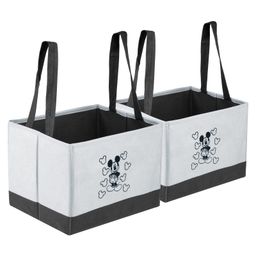 Kuber Industries Disney Mickey Drawer Storage Box  Storage Box for Clothes  Wardrobe Organizer for Books  Closet Box with Handle  Clothes Drawer Organizer  Small  Pack of 2  Gray & Black-100