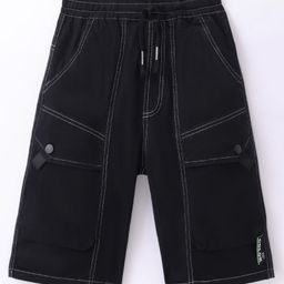 Kookie Kids Knee Length Solid Color Shorts - Black-image-61