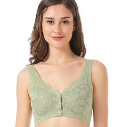 Bella Mama Cotton Nursing Padded Bra Floral Design - Green-picture-15