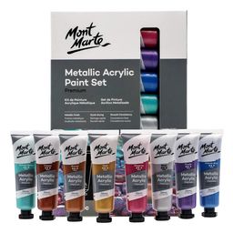 Mont Marte Metallic Acrylic Paint Set of 8 x 36ml-30