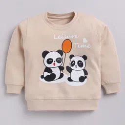 CUTOPIES Interlock Full Sleeves Panda Printed Sweatshirt -Beige-picture-41