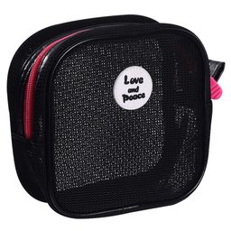 Uninest - Portable Versatile Travel Mesh Cosmetic Bag for Women (Black)-image-53