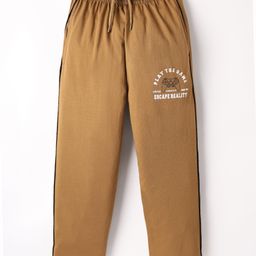 Taeko Single Jersey Knit Full Length Track Pants With Text Print - Khaki-image-48