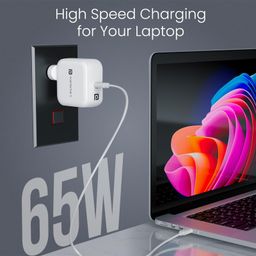 Portronics Adapto 65C 65W Type C PD Super Fast Charger Adaptor for Laptop, Smartphone, iPads & Tablets, GaN Technology, Best for Samsung, iPhone, Nothing, iPads, MacBook, Type C Laptop(White) image 2