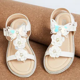 Fame Forever by Lifestyle Girls Embellished Open Toe Flats-image-15