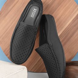HERE&NOW Men PU Slip-On Laser Cuts Casual Mules-image-61