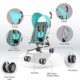 Polka Tots Infants Zic Zac PrintedBuggy Strollers EasyDrifft image 3