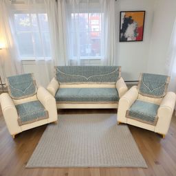 BREVARD Grey & Cream 10 Pieces Printed Sofa Covers-picture-30
