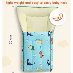 Babyhug Premium Bedding Super Saver Combo Set of 3 Dino Print - Green image 4