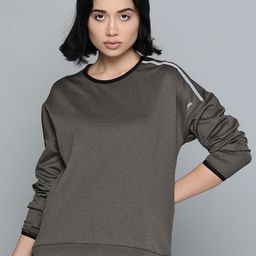 Alcis Women Charcoal Grey Solid Sweatshirt-image-18