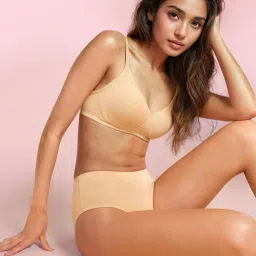 Enamor Beige Seamless Bra-picture-5