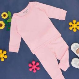 Pantaloons Baby Pink Regular Fit Full Sleeves Thermal Set-image-49