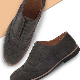 Fausto Men's Grey Brogue Shoes-image-31