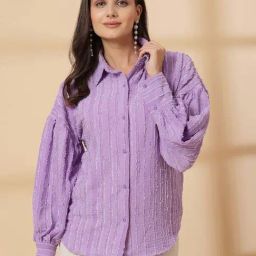 Melon By plusS Purple Plain Shirt-image-64