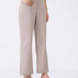 SALT Attire Taupe Striped Trousers-image-26