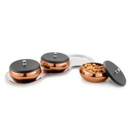 FnS Wave Rose Gold Stainless Steel Bowls With Lid & Tray (0.25 L) - Set of 4-99