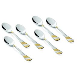 FnS Imperio Silver & Gold Stainless Steel Spoons - Set of 6-21