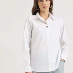 United Colors Of Benetton White Cotton Regular Fit Shirt-picture-11