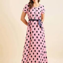 Sweet Dreams Pink Printed Night Dress-image-61