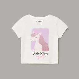 Juniors by Lifestyle Baby Girls White Regular Fit T-Shirt-image-39