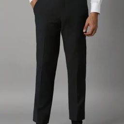Louis Philippe Grey Slim Fit Checks Trousers-image-59