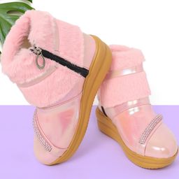 Freeplay Girls Pink Faux Fur Boots-image-81