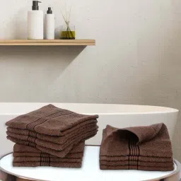 LORENA 100% Cotton Super-Soft Terry Towels -12pc Face Towel (d`ross) solid-brown-17