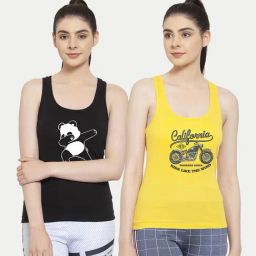 Friskers Multicolor Printed Camisole (Pack Of 2)-image-73