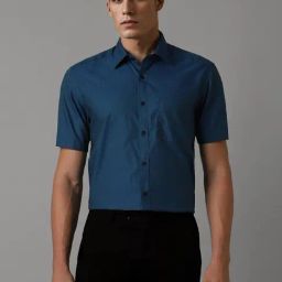 Louis Philippe Blue Cotton Regular Fit Printed Shirt-picture-6