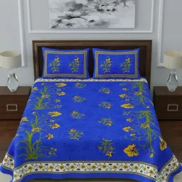 Living Roots Multicolor Jaipuri Printed Cotton Bed Sheet with 2 Pillow Cover-image-97