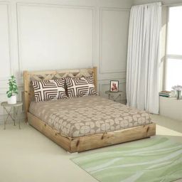 Spaces Sanannah Tan Organic 144 TC Cotton Bedsheet with 2 Pillow Covers-image-7