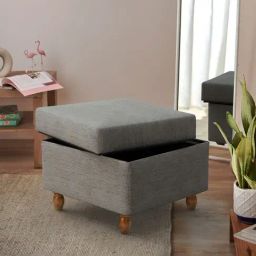 Chumbak Bangalore Grey Mango Wood Modern Trunk Storage Ottoman-picture-7