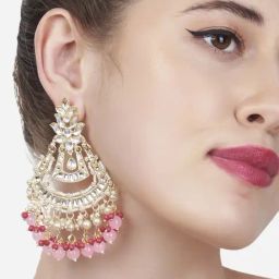 Zaveri Pearls Pink Cluster Beads Dangler Earrings - ZPFK13546-19