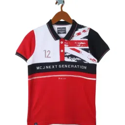 Monte Carlo Kids Red Printed Polo T-Shirt-image-36
