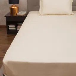 Petal Home Taupe 300 TC Cotton Single Bed Sheet with 1 Pillow Cover-picture-30