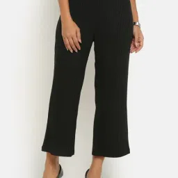 Office & You Black Mid Rise Palazzos-image-12