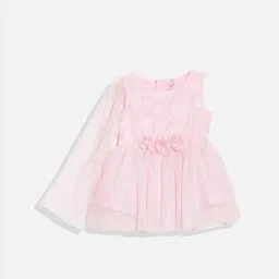 Allen Solly Girls Pink Cotton Embellished Dress-picture-14