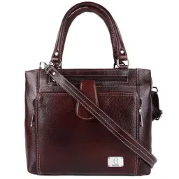 HiLEDER Brown Solid Medium Handbag-35