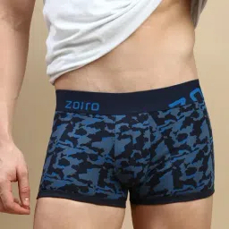 Zoiro Navy Cotton Printed Trunks-image-14
