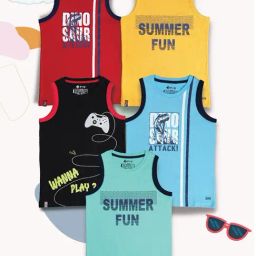 3PIN Kids Multicolor Cotton Printed Vest-picture-6