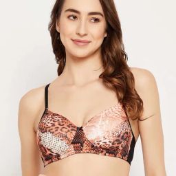 Clovia Peach Printed T-Shirt Bra-picture-43