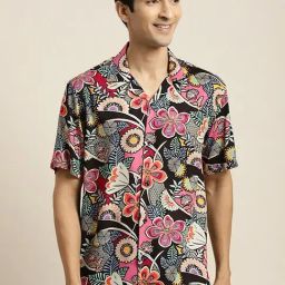 Hancock Black Relaxed Fit Print Shirts-image-58