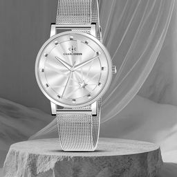 CHARLIEKEEN Women Brass Textured Dial & Reset Time Analogue Watch CC-LR00010-SLV-CH-image-97