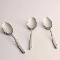 BlackCarrot Silver Stainless Steel Spoons - Set of 3-10